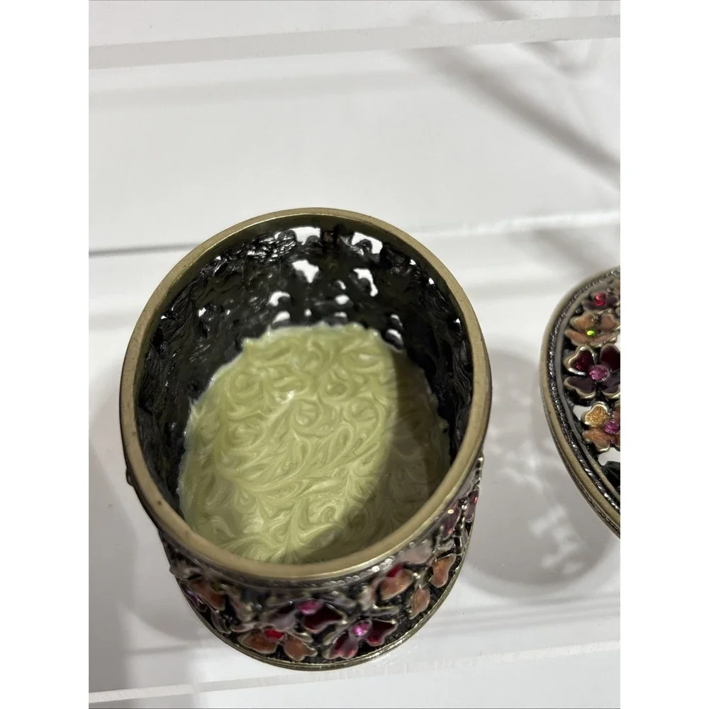 Folio Home Genuine Austrian Crystal‎ Filigree Flower Pill Box New In Box